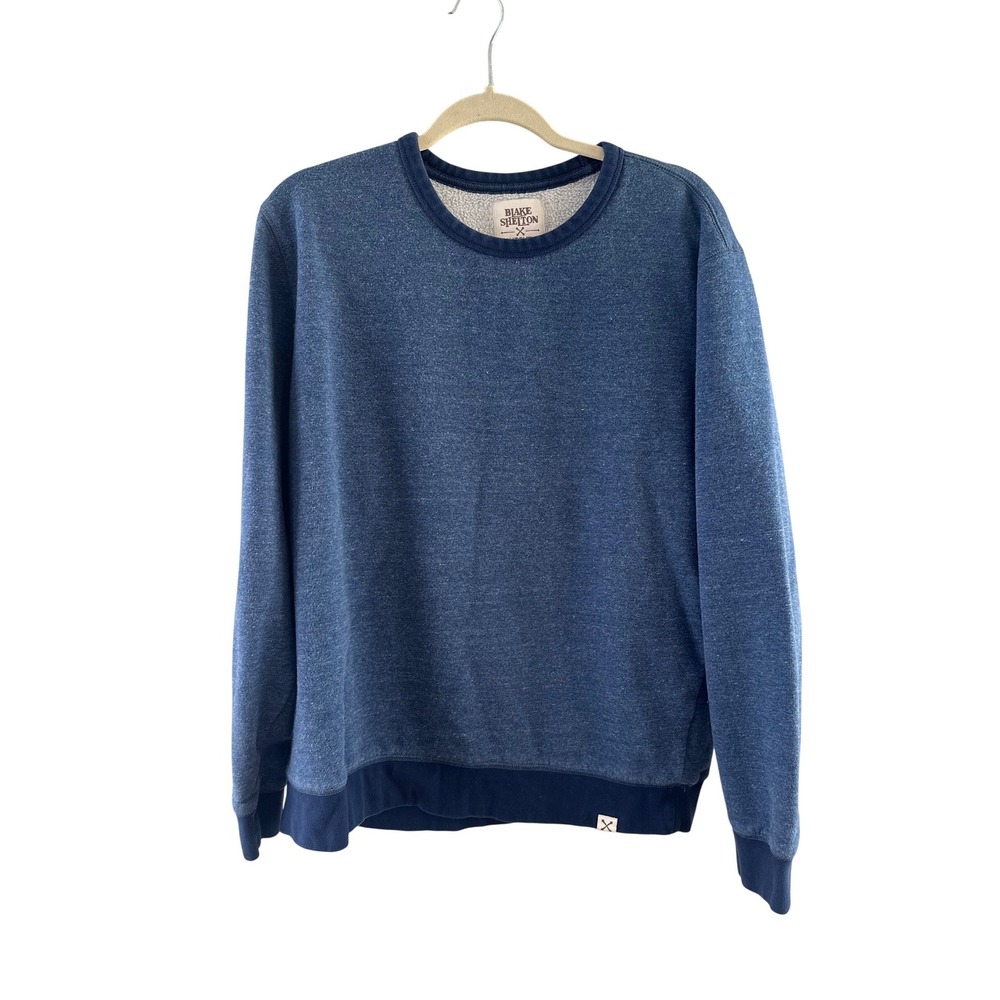 Blake‎ Shelton Lands End Blue Heather Fleece Crewneck Sweatshirt Large 532245